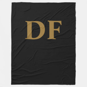 Gold Mit Monogramm Fleece Blanket