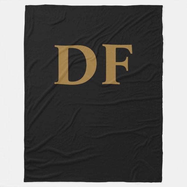 Gold Mit Monogramm Fleece Blanket (Vorderseite)