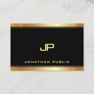 Gold Mit Monogramm Glamour Template Moderner Luxus Visitenkarte