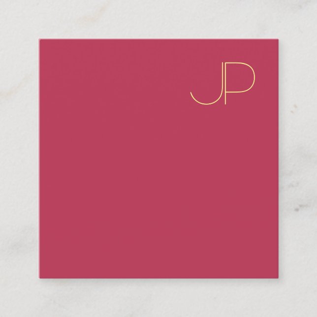 Gold Mit Monogramm, moderne Berufliche Vorlage Quadratische Visitenkarte (Vorderseite)