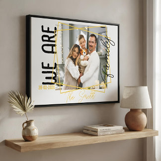 Gold Mit Monogramm sind wir Foto Leinwanddruck