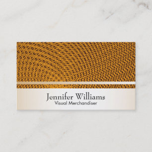 Gold mit Orange Guilloche Muster Visitenkarte