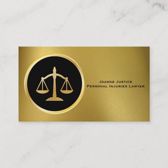 Gold mit Scales of Justice Business Cards Visitenkarte (Vorderseite)