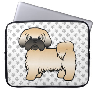 Gold mit schwarzer Maske Shih Tzu Niedlicher Carto Laptopschutzhülle