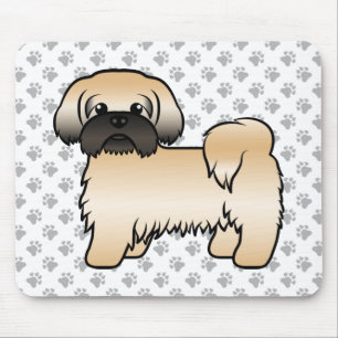 Gold mit schwarzer Maske Shih Tzu Niedlicher Carto Mousepad
