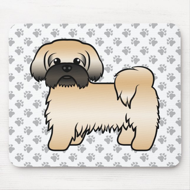 Gold mit schwarzer Maske Shih Tzu Niedlicher Carto Mousepad (Vorne)