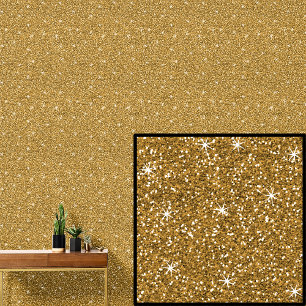 Gold mit Sparkle Stars Tapete
