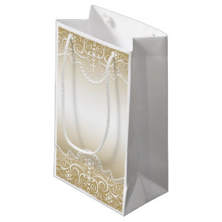Gold mit Spitzen, Kreuz, Religiöse Kleine Geschenktüte