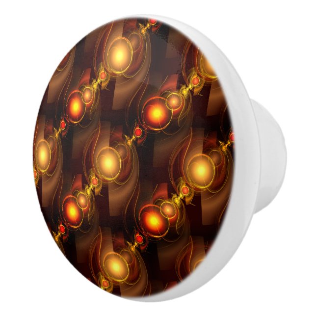 Gold Modern Boho Elegant Abstract Art Pattern #501 Keramikknauf (Rechts)
