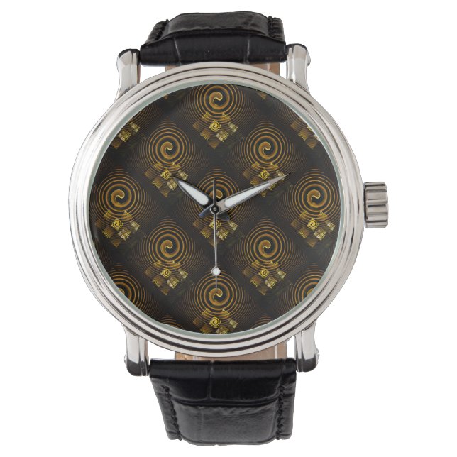 Gold Modern Boho Elegant Abstract Art Pattern #502 Armbanduhr (Vorderseite)