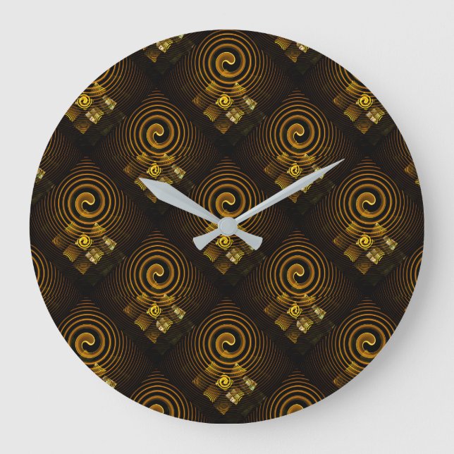 Gold Modern Boho Elegant Abstract Art Pattern #502 Große Wanduhr (Vorderseite)