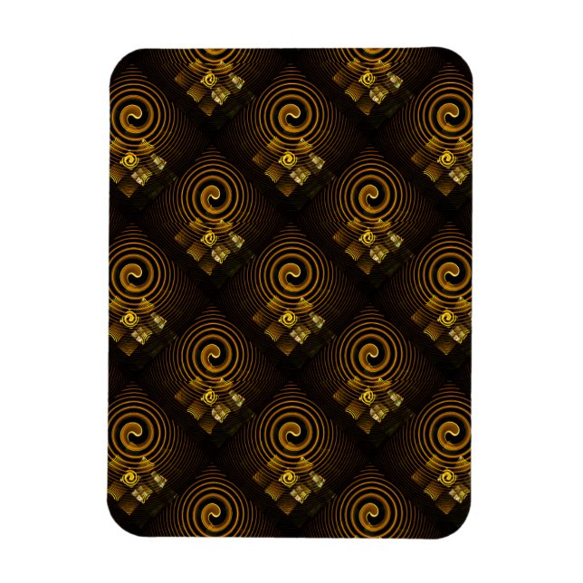 Gold Modern Boho Elegant Abstract Art Pattern #502 Magnet (Vertikal)