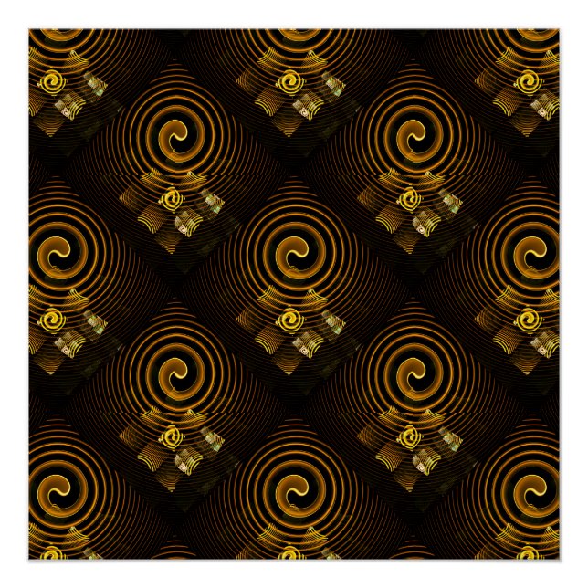 Gold Modern Boho Elegant Abstract Art Pattern #502 Poster (Vorderseite)
