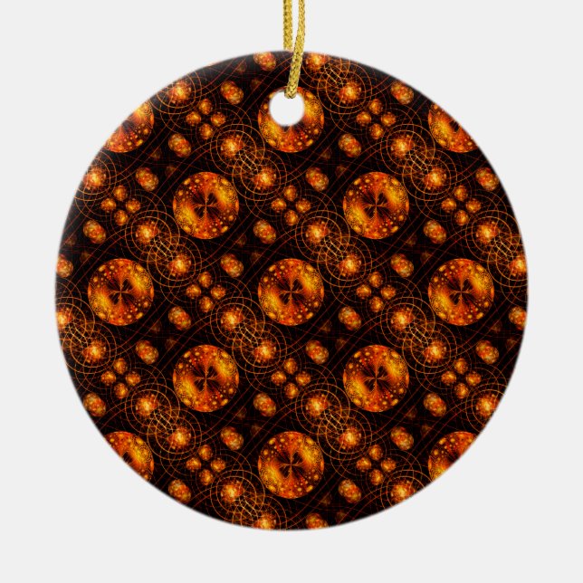 Gold Modern Boho Elegant Abstract Art Pattern #507 Keramik Ornament (Vorne)