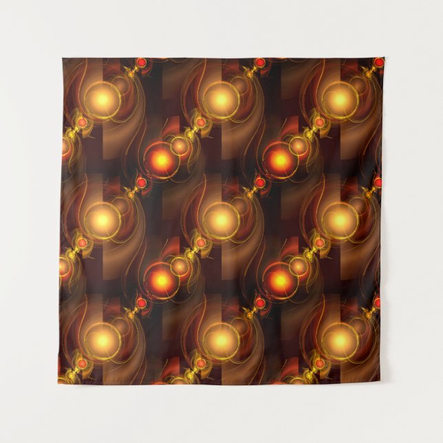 Gold Modern Boho Elegant Abstrakte Kunst Muster #5 Wandteppich (Vorderseite)