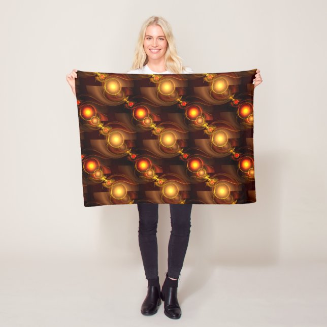 Gold Modern Boho Elegantes Abstrakte Kunstmuster # Fleecedecke (Beispiel)