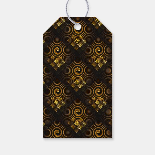 Gold Modern Boho Elegantes Abstrakte Kunstmuster # Geschenkanhänger (Vorderseite)