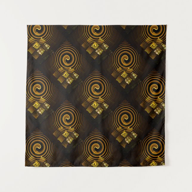 Gold Modern Boho Elegantes Abstrakte Kunstmuster # Wandteppich (Vorderseite)