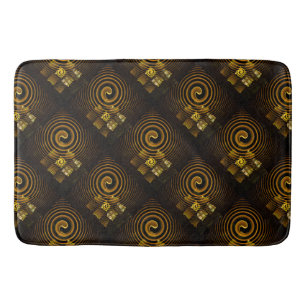 Gold Modern Boho Elegantes abstraktes Kunstmuster Badematte