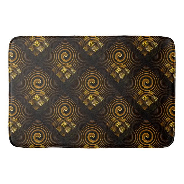 Gold Modern Boho Elegantes abstraktes Kunstmuster  Badematte (Vorderseite)
