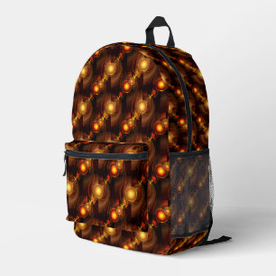 Gold Modern Boho Elegantes abstraktes Kunstmuster Bedruckter Rucksack