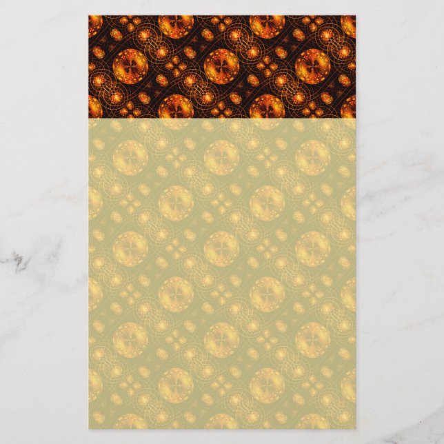Gold Modern Boho Elegantes abstraktes Kunstmuster  Briefpapier (Vorderseite)