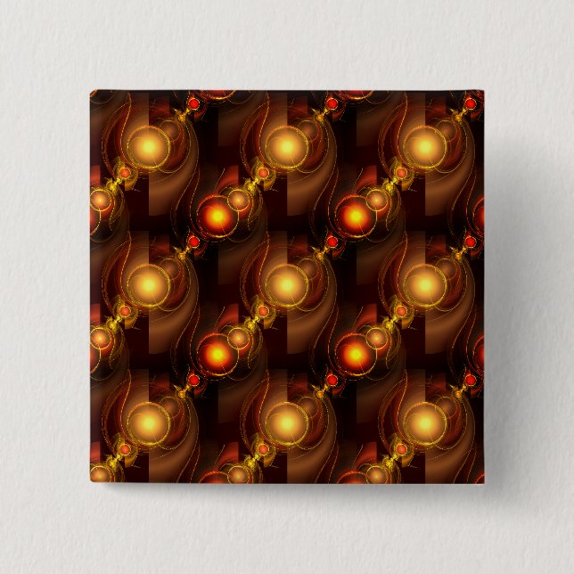 Gold Modern Boho Elegantes abstraktes Kunstmuster  Button (Vorderseite)