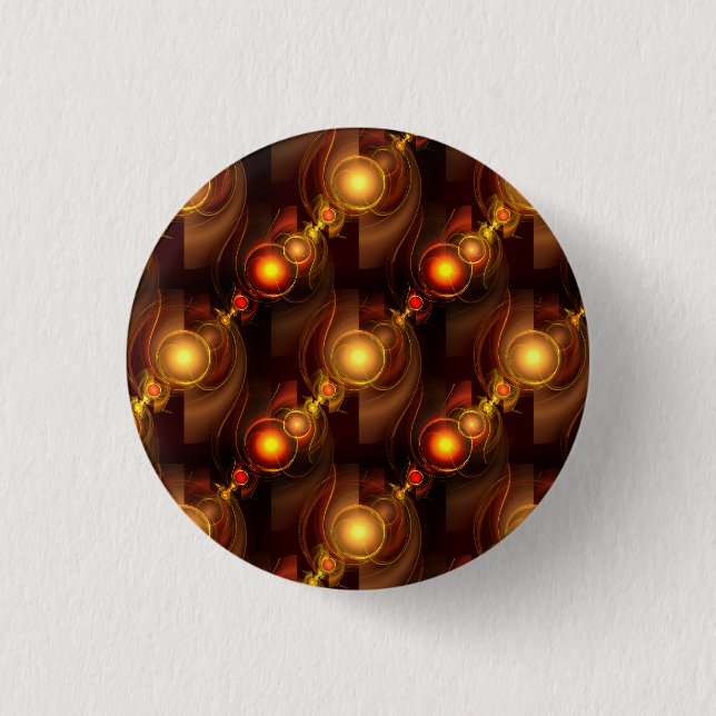 Gold Modern Boho Elegantes abstraktes Kunstmuster  Button (Vorderseite)