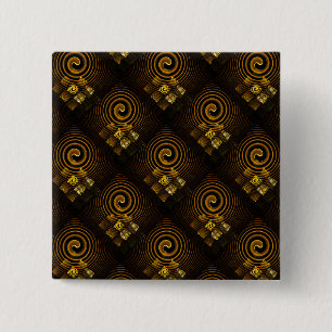 Gold Modern Boho Elegantes abstraktes Kunstmuster  Button