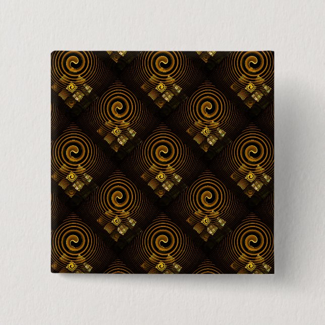 Gold Modern Boho Elegantes abstraktes Kunstmuster  Button (Vorderseite)