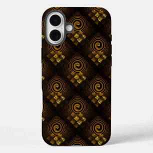 Gold Modern Boho Elegantes abstraktes Kunstmuster  iPhone 16 Plus Hülle