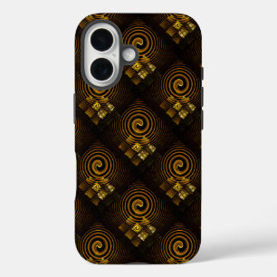 Gold Modern Boho Elegantes abstraktes Kunstmuster iPhone 16 Hülle