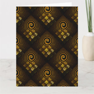 Gold Modern Boho Elegantes abstraktes Kunstmuster Dankeskarte
