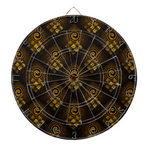 Gold Modern Boho Elegantes abstraktes Kunstmuster  Dartscheibe