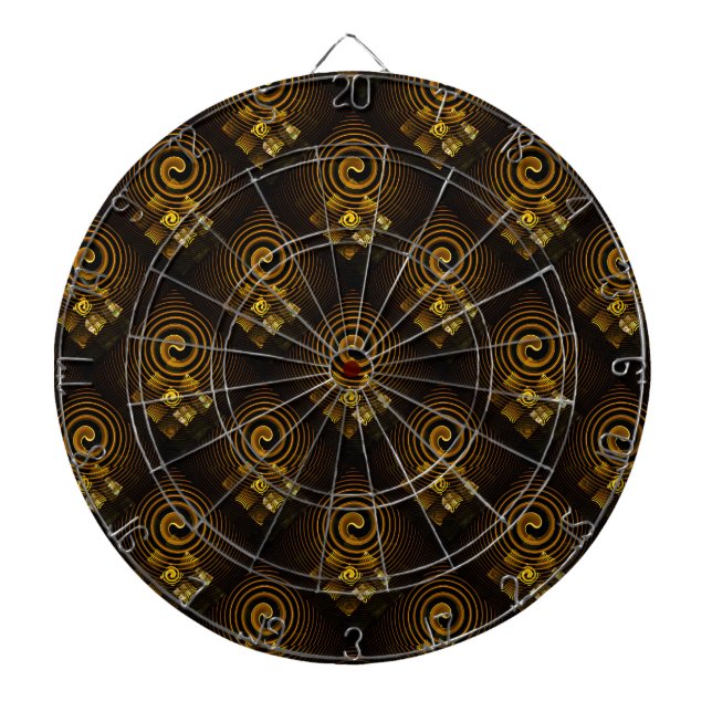 Gold Modern Boho Elegantes abstraktes Kunstmuster  Dartscheibe (vorne)