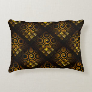 Gold Modern Boho Elegantes abstraktes Kunstmuster Dekokissen