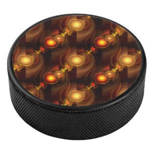 Gold Modern Boho Elegantes abstraktes Kunstmuster Eishockey Puck