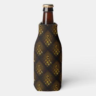 Gold Modern Boho Elegantes abstraktes Kunstmuster Flaschenkühler