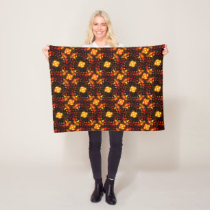 Gold Modern Boho Elegantes abstraktes Kunstmuster  Fleecedecke