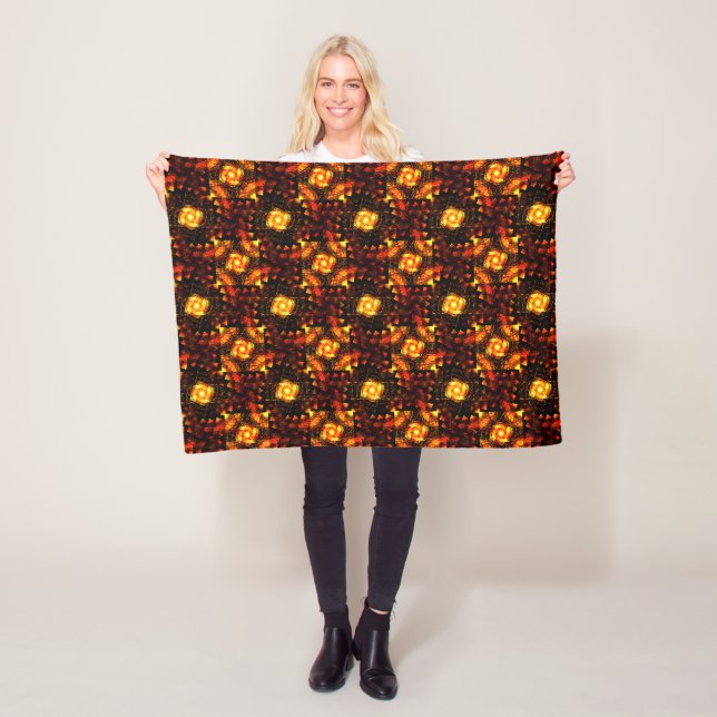 Gold Modern Boho Elegantes abstraktes Kunstmuster  Fleecedecke (Beispiel)