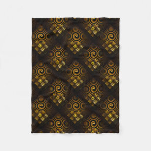 Gold Modern Boho Elegantes abstraktes Kunstmuster  Fleecedecke