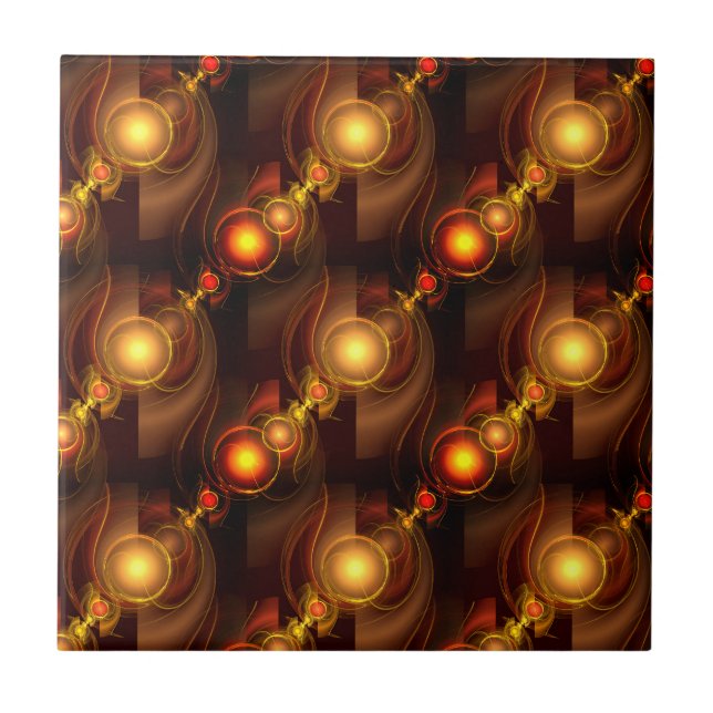 Gold Modern Boho Elegantes abstraktes Kunstmuster  Fliese (Vorderseite)