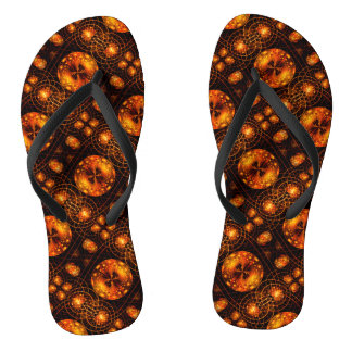 Gold Modern Boho Elegantes abstraktes Kunstmuster Flip Flops