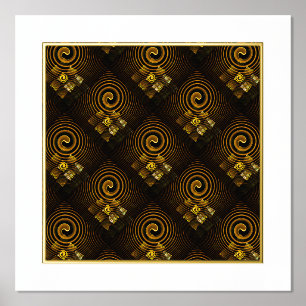 Gold Modern Boho Elegantes abstraktes Kunstmuster Foliendrucke
