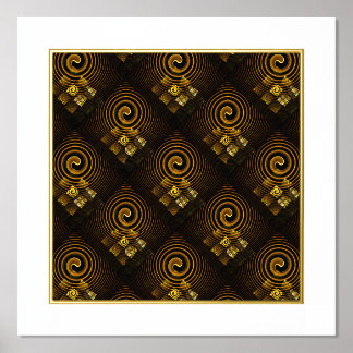 Gold Modern Boho Elegantes abstraktes Kunstmuster Foliendrucke