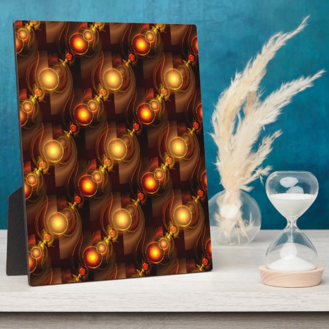 Gold Modern Boho Elegantes abstraktes Kunstmuster  Fotoplatte (Seite)
