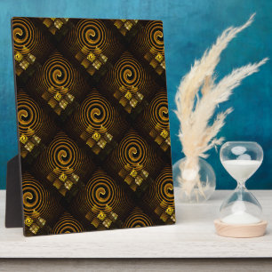 Gold Modern Boho Elegantes abstraktes Kunstmuster Fotoplatte