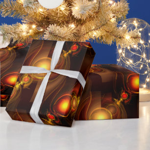 Gold Modern Boho Elegantes abstraktes Kunstmuster Geschenkpapier