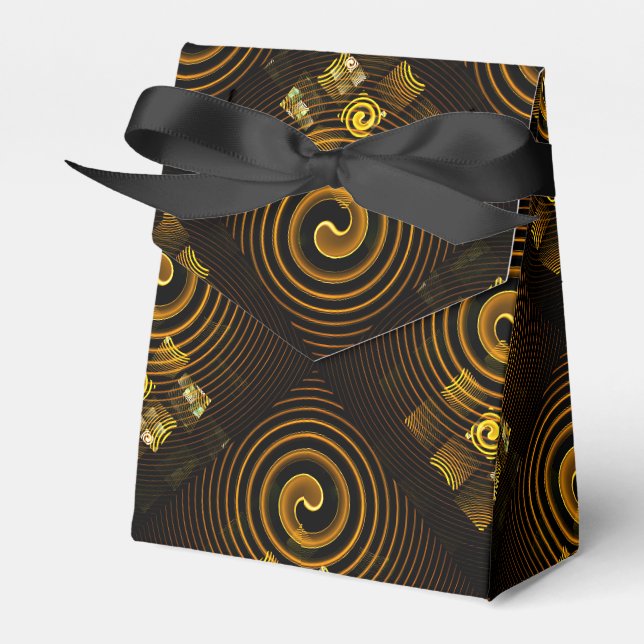 Gold Modern Boho Elegantes abstraktes Kunstmuster  Geschenkschachtel (Vorderseite)