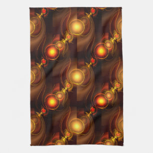 Gold Modern Boho Elegantes abstraktes Kunstmuster Geschirrtuch